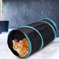 thumbnail image 2 of Collapsible Polyester Pet Cat Tunnel Tubes Toy with Crinkle Crackle Paper Peephole Rattle Ball Play Happy, 2 of 9