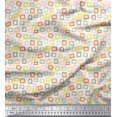 thumbnail image 1 of Soimoi White polyester Crepe Fabric Square Geometric Fabric Prints By Yard 42 Inch Wide, 1 of 3