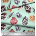 thumbnail image 3 of Soimoi Cotton Poplin Fabric Colorful Shells Ocean Printed Fabric 1 Yard 56 Inch Wide, 3 of 3