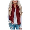 thumbnail image 1 of Heliisoer Pocket Women Zipper Solid Color Jacket Plush Sleeveless Lapel Vest Loose, 1 of 8