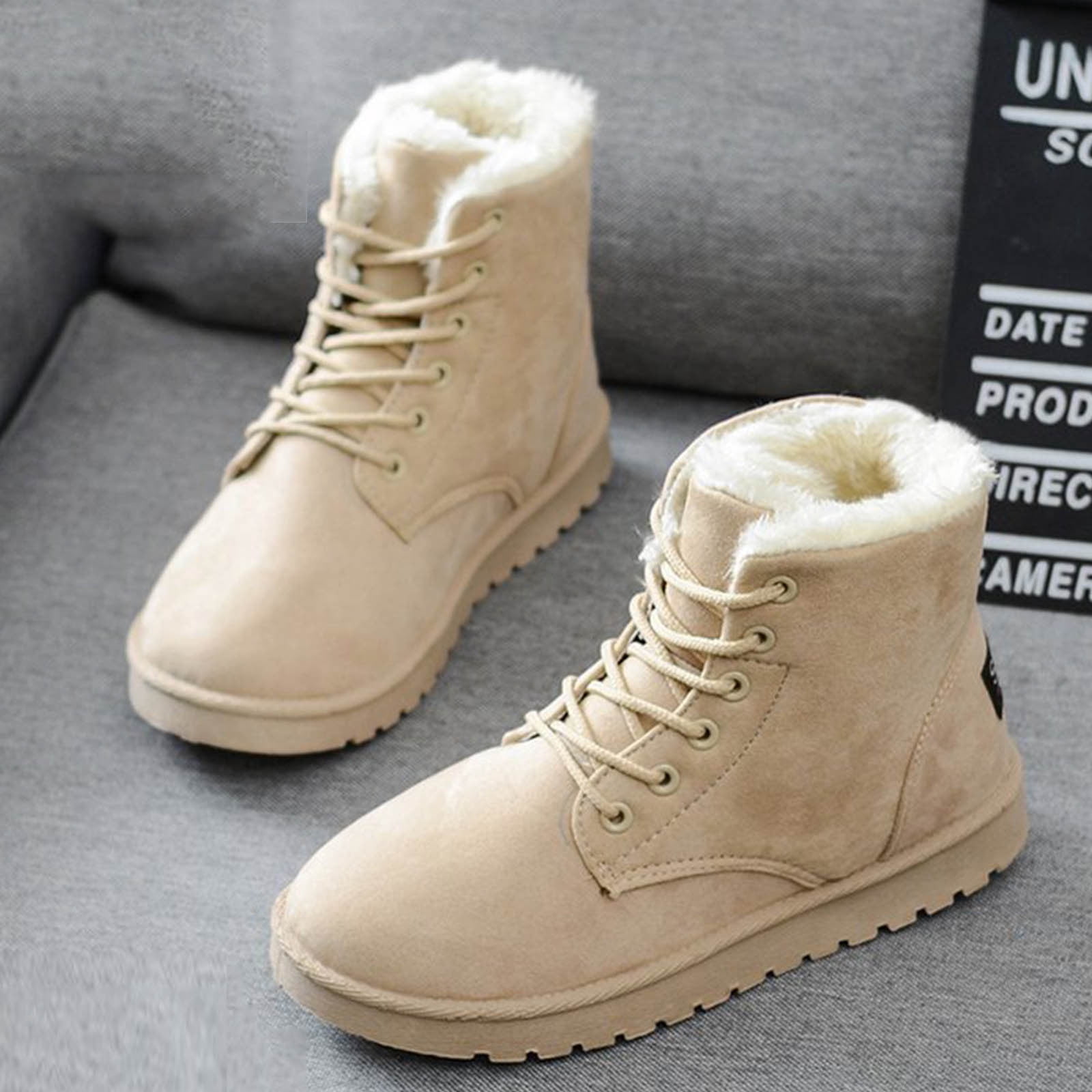 Pisexur Vendredi Fou Deals 2022! EGNMCR Bottes de Randonnée d'Hiver pour Femmes Bottes de Neige Chaudes Bottes de Randonnée d'Hiver Doublure Extérieur Antidérapant Résistant à l'Eau