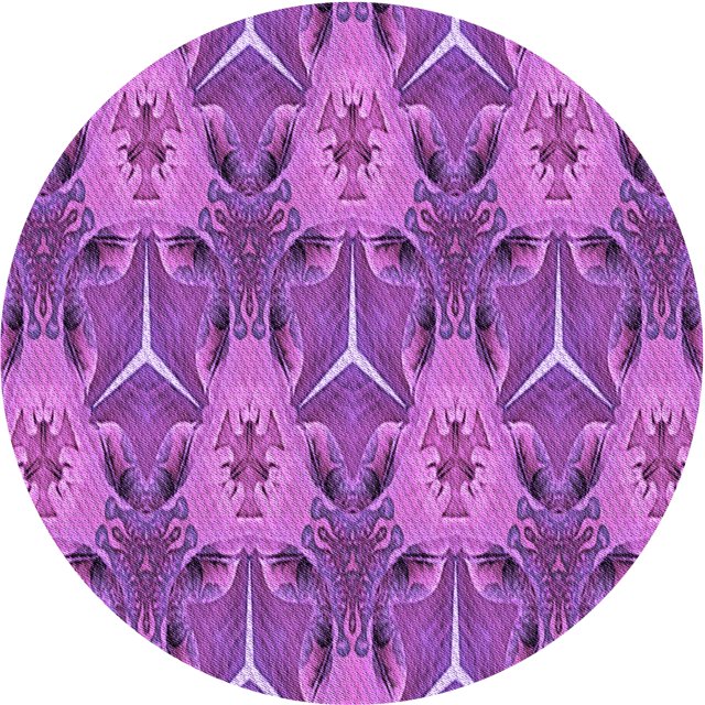 Ahgly Tapis Rond Lavable en Machine Intérieur Transitionnel Heliotrope Violet, 5 Pieds Rond