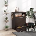 thumbnail image 2 of PawHut Station d'Alimentation pour Animaux Armoire de Rangement, Conteneur de Rangement, Café, 2 of 9