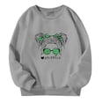 thumbnail image 3 of PMVFHDE Chandails pour Filles Chandails pour Enfants Filles Automne et Hiver Partie Lettre Imprimée Col Rond Manches Longues Chandail Gris, 3-4 Ans, 3 of 6