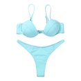 thumbnail image 2 of Faithtur Soutien-gorge Armatures Réglable en Spaghetti de Couleur Unie pour Femmes + String, 2 of 8