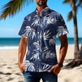thumbnail image 2 of Txeol Chemise Hawaïenne pour Hommes - Manches Courtes, Résistant aux Plis, Motif Traditionnel, 90 % de Réduction, Bleu Foncé, XXXXXL, 2 of 5