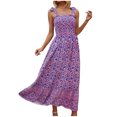 thumbnail image 2 of SMihono Robe d'Été pour Femmes Grande Taille Mode Femmes Été Décontractée Imprimé Camis Sans Manches Bandage Gilet Longue Robe, 2 of 7