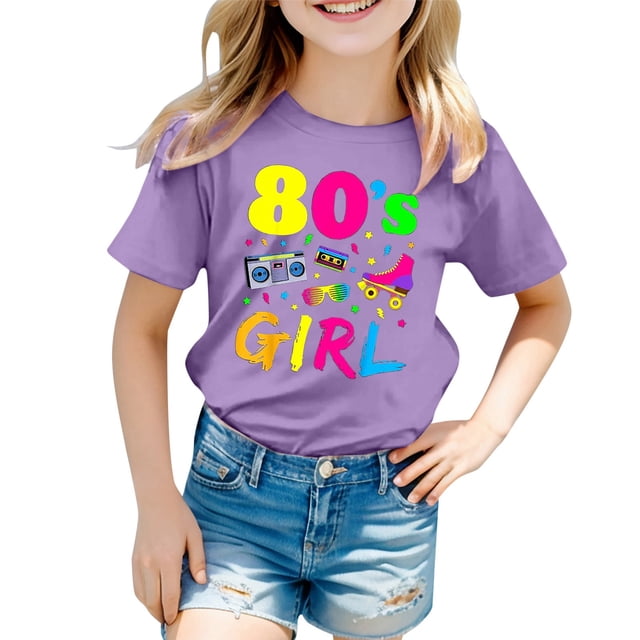 Chandail à Manches Longues pour Enfants Filles Tenues pour Tout-Petites Fille Carnaval pour Enfants Couleur Imprimée Col Rond T-Shirt à Manches Courtes