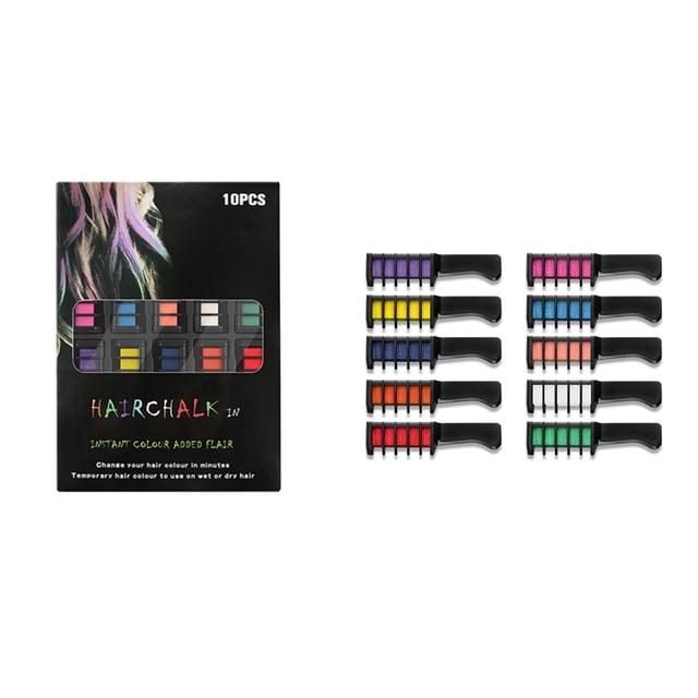 Appehinglaus Hair Dye Comb and Chalk Kit with Washable Temporary Color for Kids and Party 10PCS