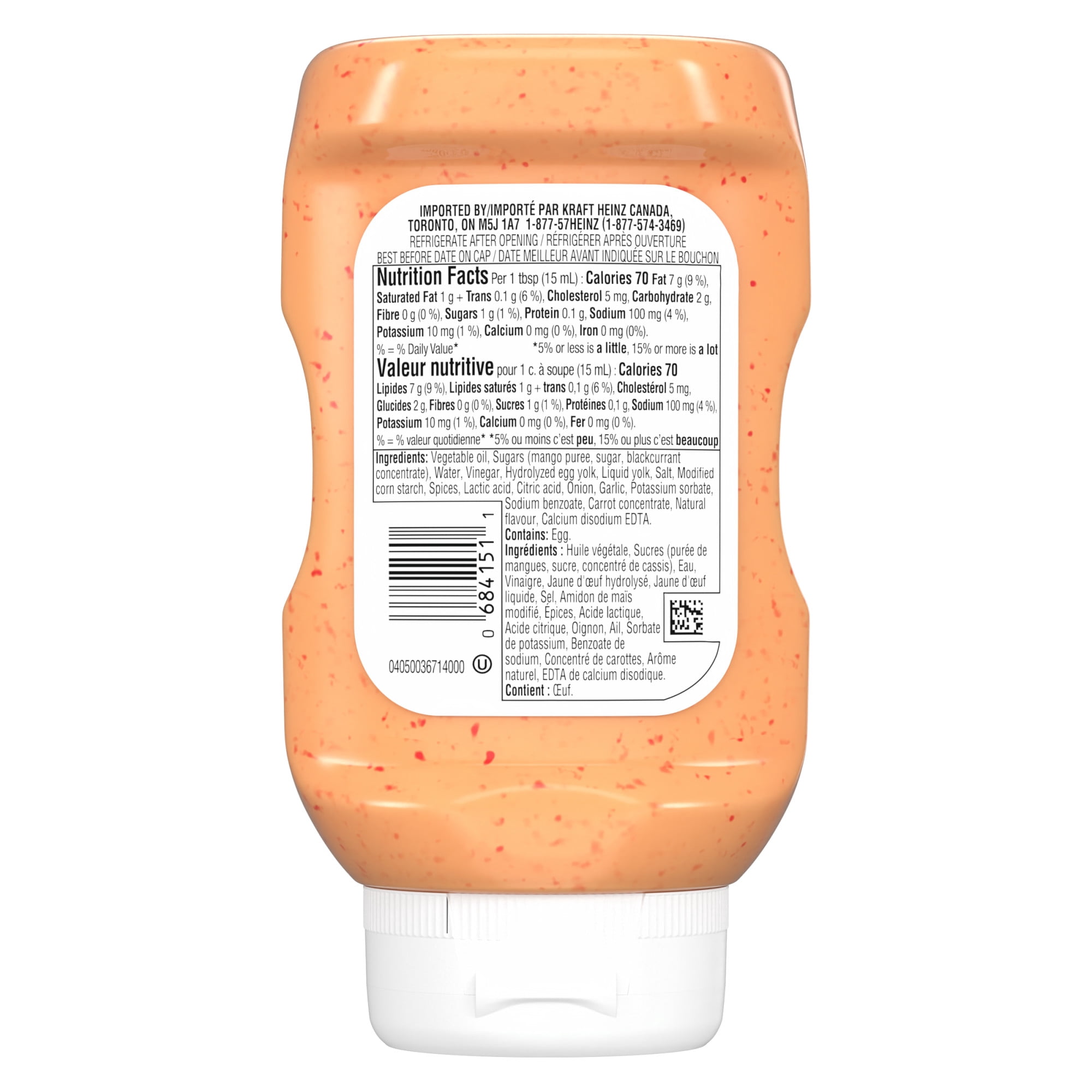 Sauce Style Mayonnaise À La Saveur De Mangue Et Habanero, Bouteille