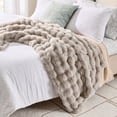 thumbnail image 4 of Better Homes & Gardens Grey Bubble Faux Fur Oversized Throw, 50" x 72", 4 of 5
