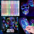 thumbnail image 3 of UV Neon Face Paint Markers 12 Colors, Face And Body Paint Markers Set, Glow In The Dark Faces Paint Marker, Glow In The Dark Washable Multi-Sur Art Pens For Temporary Tattoo, 3 of 9
