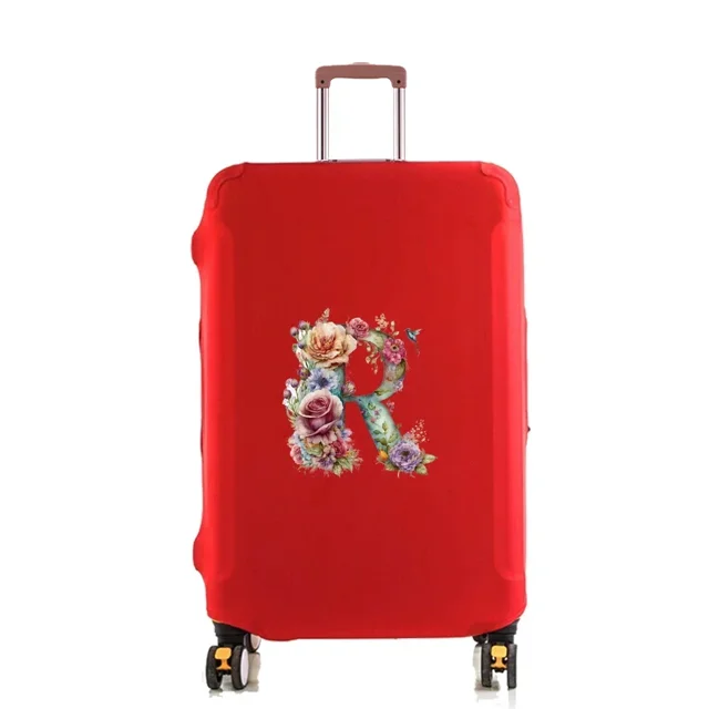 Luggage Dust Cover Pull-rod Case Protector Reusable for Washable 18-32inch Floral Letter Printed Pattern Travel Accessories 8floral letter R L