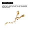 thumbnail image 4 of Unique Bargains 10Sets 5mm Leather Cord End Caps with Lobster Clasps & Extender Chain for DIY, Light Golden, 4 of 7