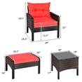 thumbnail image 2 of Patiojoy Ensemble de Conversation en Rotin pour Patio de 5 Pcs avec Canapés Coussinés et Pouf, avec Table, 2 of 8