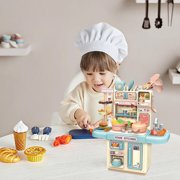 YEYDS Mini Kitchen Playset Toy 33 PCS Play Kitchen with Realistic Steam, Lights, and Pretend Cooking Accessories, Role Play Set for Kids, Birthday Gift Clearance Sales Today Deals Prime