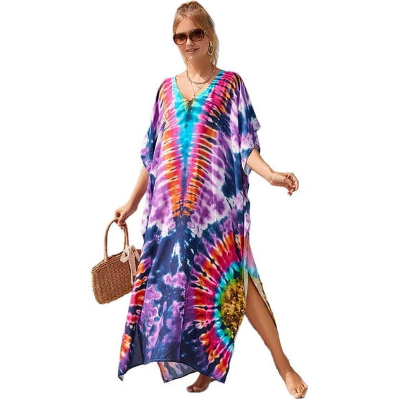 Cfcsrp Women Kaftan Dresses Plus Size Moo Moo for WomenCover ups Summer Dress Maxi Long Caftan Swimsuit Bathing Suit Cover Up