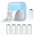 thumbnail image 1 of TFixol Compact M3 57mm Mini Thermal Printer, 200dpi, Bluetooth/USB, 800mAh Battery, Prints Notes/Images/Web/Text, Includes 1 Thermal & 5 Adhesive Paper Rolls, Blue, 1 of 6