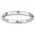 thumbnail image 1 of Sterling Silver Stackable Expressions Pink Tourmaline Ring Size 10, 1 of 3