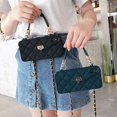 thumbnail image 3 of Wallet Case Compatible with iPhone, Pretty Luxury Bag Design, Purse Flip Card Pouch Cover Soft Silicone Case with Hand Holder Long Shoulder Strap(Dark Green,iPhone 11 Pro), 3 of 7