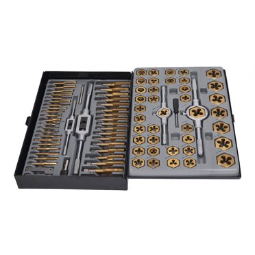 Taps Dies Hand Tools Kit, 86PCS Essential Threading Rethreading Tool Kit with Storage Box for Vehicles Repair