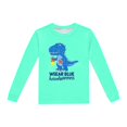 thumbnail image 4 of Pyjama pour Garçons, Enfants, Dinosaure Imprimé, Col Rond, Haut à Manches Longues, Pantalon, Ensemble de Pyjama 2 Pcs, Printemps Automne, Pyjama pour Enfants, Vert Menthe, 8 Ans-9 Ans, 4 of 5