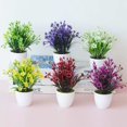 thumbnail image 2 of 1Pcs Artificial Bonsai High Simulation Ornamental Realistic Artificial Bonsai Fake Flower Potted Ornament for Hotel, 2 of 10