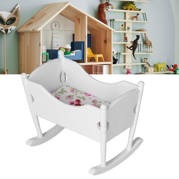 Mini Lit de Bébé Jouet, Échelle 1:12 Lit de Bébé en Bois pour Maison de Poupée, Ensemble de Meubles Miniatures en Bois Berceau Cadeau pour Enfant Maison de Poupée Mini Meubles Jouet Mini Lit de Bébé Jouet, Échelle 1:12 Lit de Bébé en Bois pour Maison de Poupée, Ensemble de Meubles Miniatures en Bois Berceau Cadeau pour Enfant Maison de Poupée Mini Meubles Jouet
