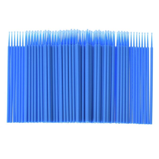 ziyahi 100pcs Double Head Disposable Swab Fiber Buds Plastic Sticks Eyebrow Eyelash Make Up Tools