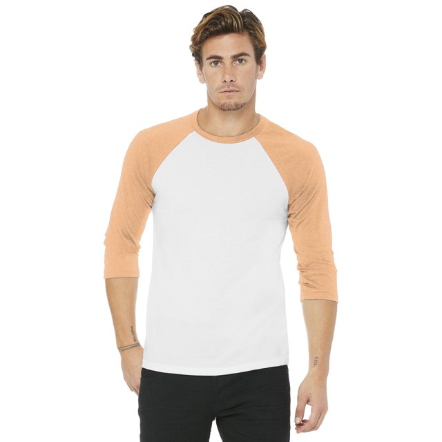 Bella + Canvas Unisex Jersey 3/4 Sleeve Baseball Tee C3200