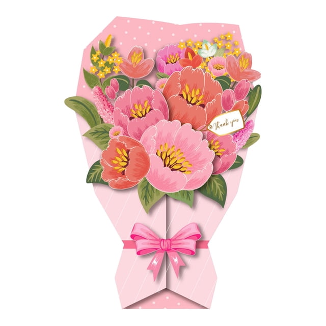 Bouquet Greeting Card Flower Modeling Birthday Gift Decoration Card Stereo Creative Blessing Card Color Envelope