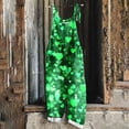 thumbnail image 2 of QATAINLAV Wide Leg Linen Jumpsuits for Women St Patricks Day Outfits Funny Graphic Spaghetti Strap Rompers One Piece Pants with Pockets Green XXXL Spring Savings, 2 of 6