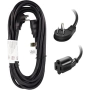 EP 15 Ft Low Profile Flat Plug Indoor Extension Cord, Black 16/3 3-Prong Grounded Cable
