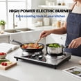 thumbnail image 4 of Double Burner, CUSIMAX 1800 Watts Electric Hot Plate for Cooking, Countertop Burner Portable Cast Iron Hot Plates with Dual Adjustable Temperature, E, 4 of 7