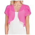 thumbnail image 1 of Women Fashion Solid Short Tan Open Front Cardigan for Women Sleeve Cropped Bolero Open Womens Button Up Cardigan Sweaters Front Chiffon Cardigan, 1 of 5