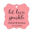 thumbnail image 1 of Darling Souvenir Personalized Fancy Frame Paper Tags Wedding Sparklers Let Love Sparkle Custom Hang Tags-Peach & Pink-100 Tags, 1 of 1