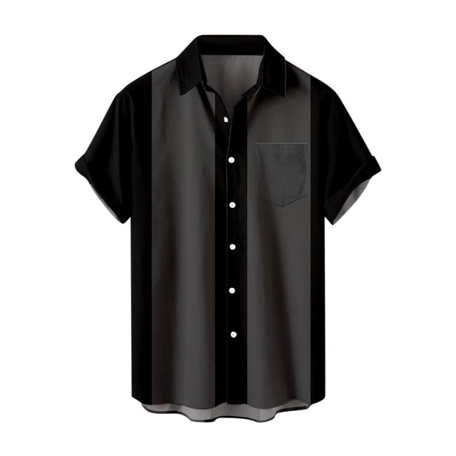 Chemise Décontractée d'Été pour Homme à Imprimé, une Manche, Grande Taille, Justaucorps Court, Manches Courtes, Col Rabattu, Chemise en Maille, Chemise pour Homme