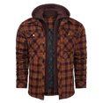 thumbnail image 1 of LOVZFMLL Jackets for Men's Winter Checkered With Button Pockets And Long Sleeved Hooded Casual Jacket, 1 of 9