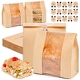 thumbnail image 4 of Product Class Closure Bags & Lids & Boxes Bread Storage Set – 25 Pack Large Paper Bread Bags with Clear Window and Stickers for Homemade Bread Freshness Preservation and Baking Supplies, 4 of 7