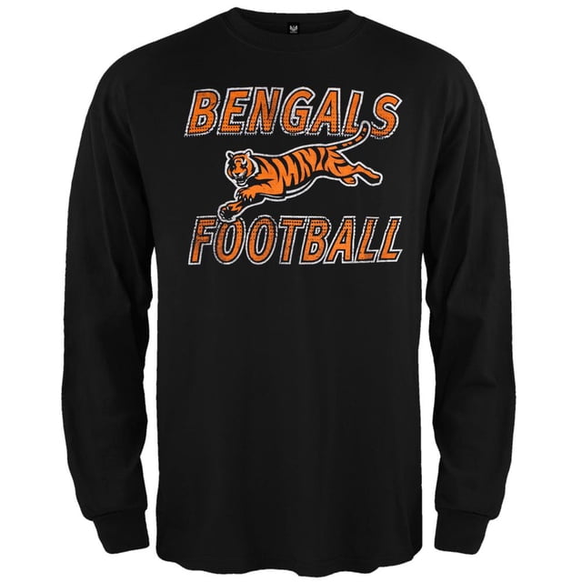 Cincinnati Bengals - T-Shirt à Manches Longues Premium avec Logo Flanker