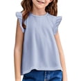 thumbnail image 1 of WEIYLL Girls Graphic T Shirts Basic Ruffle Fly Sleeve Cute Tunic Crewneck Summer Casual Going Out Tops for 2-3 Years, 1 of 6