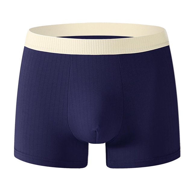 ylioge Boxer Briefs for Men Casual Stretchy High Waisted Underwear Breathable Basic Color-Block Comfort Support Slim-Fit Boxers