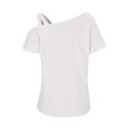 thumbnail image 3 of tarylea Going Out Tops For Women 1 Cold Shoulder Top Eyelet Short Sleeve Shirts Loose Fitted, 3 of 4