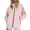 thumbnail image 2 of Yuyuzo Womens Rain Jacket Waterproof Lightweight Windbreaker Jacket Plus Size Raincoat with Pockets, 2 of 7