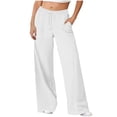thumbnail image 2 of Diufon Wide Leg Sweatpants Women High Waisted Drawstring Baggy Pants Workout Athletic Joggers with Pockets, 2 of 7