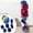 Blue, variant on Mefallenssiah 7Pcs Set Children Kids Helmet Knee Elbow Pad Cycling Skate Bike Protecs