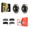 thumbnail image 1 of Transit Auto Rear Coated Drilled Slotted Disc Brake Rotors and Semi-Metallic Pads Kit for Car 2014-2016 Acura MDX KDS-100489, 1 of 11