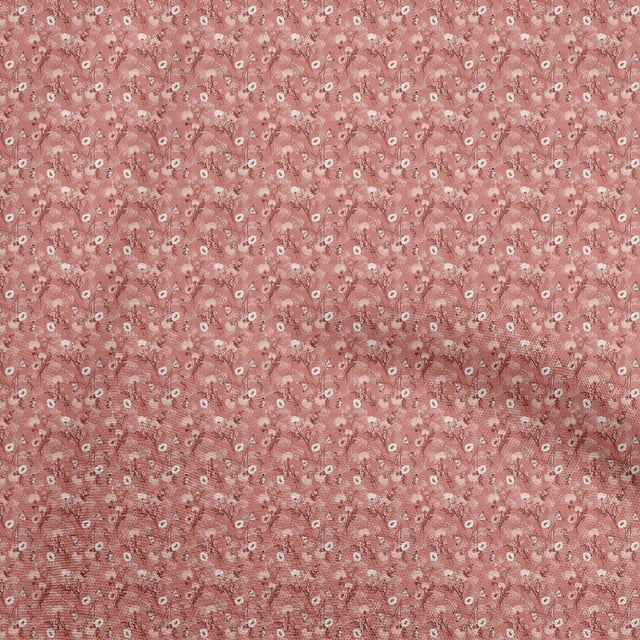 oneOone Rayon Dark Peach Fabric Floral Craft Projects Decor Fabric Printed By The Yard 56 Inch Wide