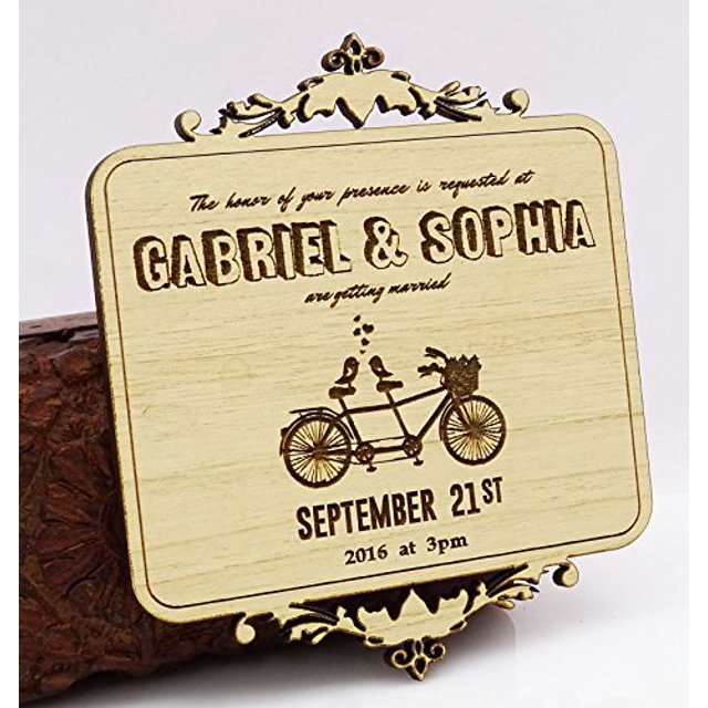 Custom Engraved Wood Magnet Personalized Gift 30 Rustic Wedding Save the Date Wooden Magnet