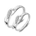 thumbnail image 1 of 2Pcs/set Men Women Couples Rings Wedding Party ring Wedding crystal Crystal Letters Cuff Ring Love Matching Jewelry, 1 of 7